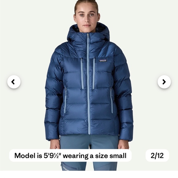 Patagonia Women's Fitz Roy Down Jacket in Clement Blue - Picture 3 of 5